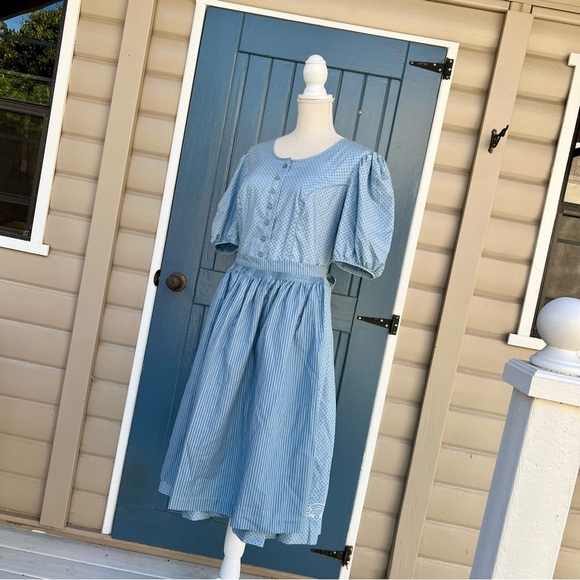 Vintage Salzburger Dirndl Dress with Apron, made in Austrian Women’s Size 44 - Picture 3 of 10